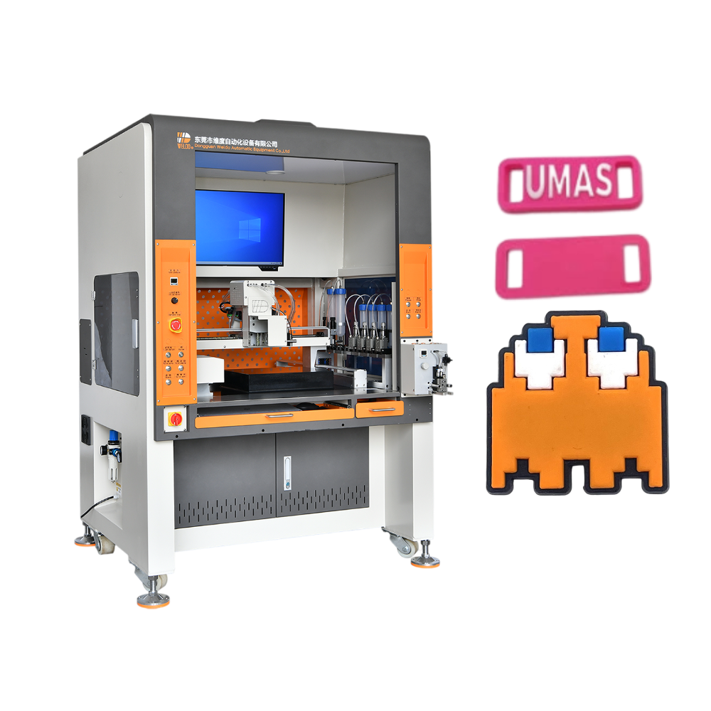 soft pvc rubber patch filling machine for wristband customization